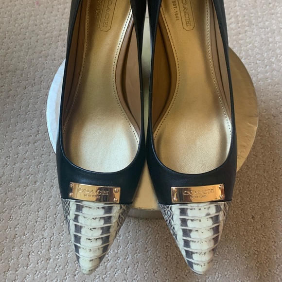 Coach Shoes - Black/Black-white Coach heels